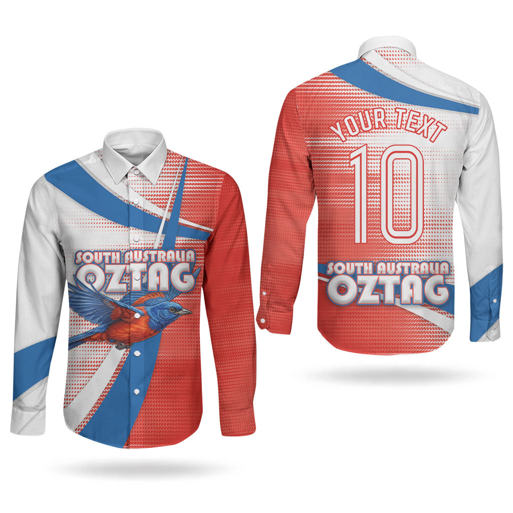 Personalised South Australia Oztag Bird Couples Matching Mermaid Dress and Long Sleeve Button Shirt Australian Tag Rugby Bird Mascot