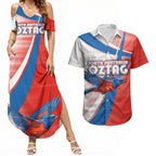Personalised South Australia Oztag Bird Couples Matching Summer Maxi Dress and Hawaiian Shirt Australian Tag Rugby Bird Mascot