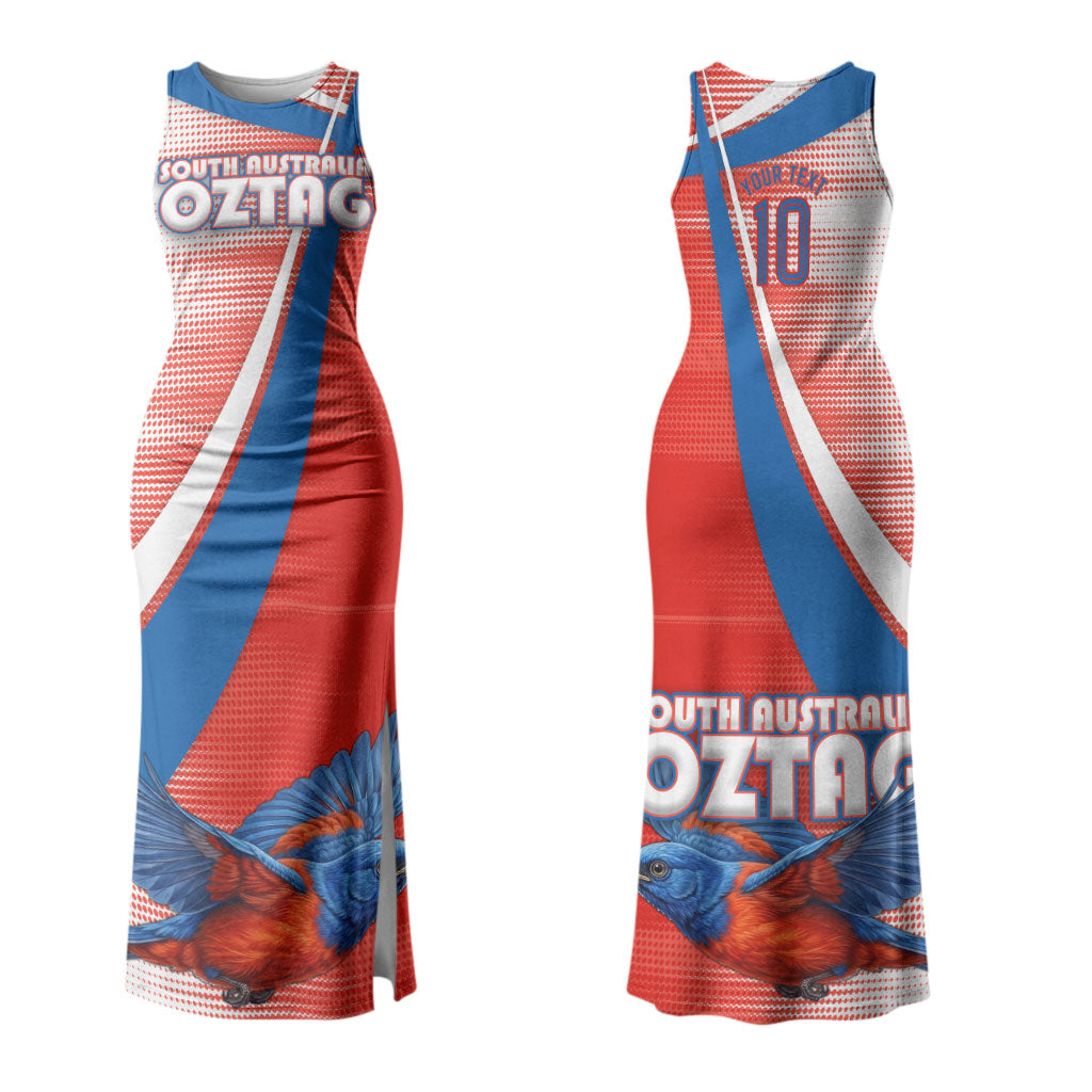Personalised South Australia Oztag Bird Couples Matching Tank Maxi Dress and Hawaiian Shirt Australian Tag Rugby Bird Mascot