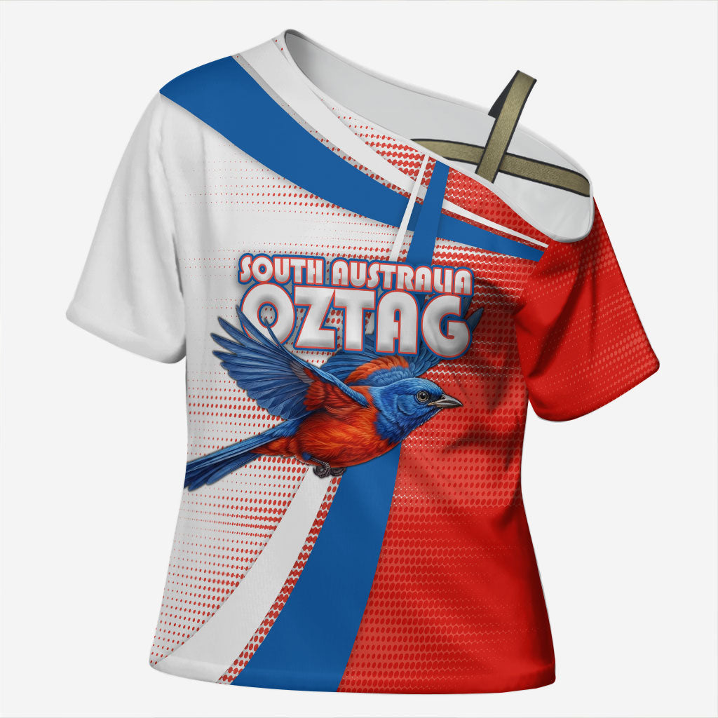 Personalised South Australia Oztag Bird Cross Shoulder Shirt Australian Tag Rugby Bird Mascot