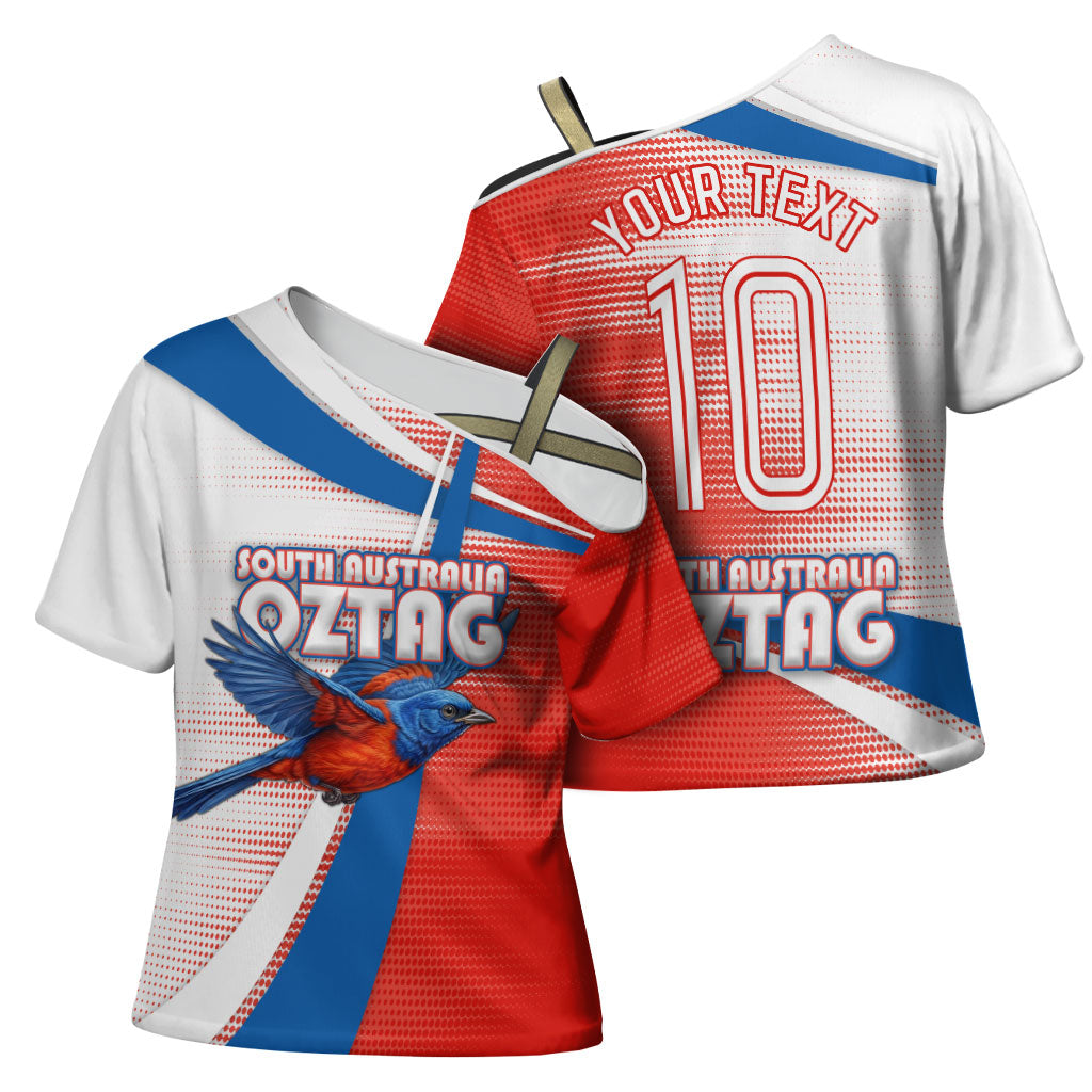 Personalised South Australia Oztag Bird Cross Shoulder Shirt Australian Tag Rugby Bird Mascot