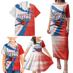 Personalised South Australia Oztag Bird Family Matching Puletasi and Hawaiian Shirt Australian Tag Rugby Bird Mascot