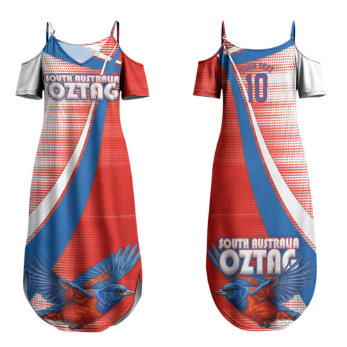 Personalised South Australia Oztag Bird Family Matching Summer Maxi Dress and Hawaiian Shirt Australian Tag Rugby Bird Mascot