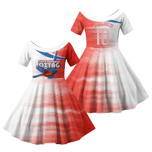 Personalised South Australia Oztag Bird Family Matching Summer Maxi Dress and Hawaiian Shirt Australian Tag Rugby Bird Mascot