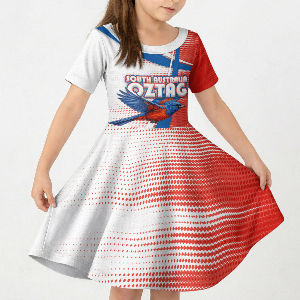 Personalised South Australia Oztag Bird Kid Short Sleeve Dress Australian Tag Rugby Bird Mascot