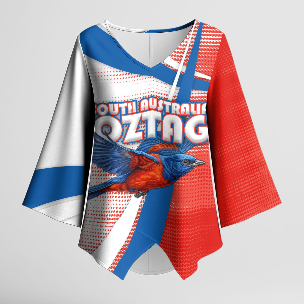 Personalised South Australia Oztag Bird Kimono Sleeve Blouse Australian Tag Rugby Bird Mascot