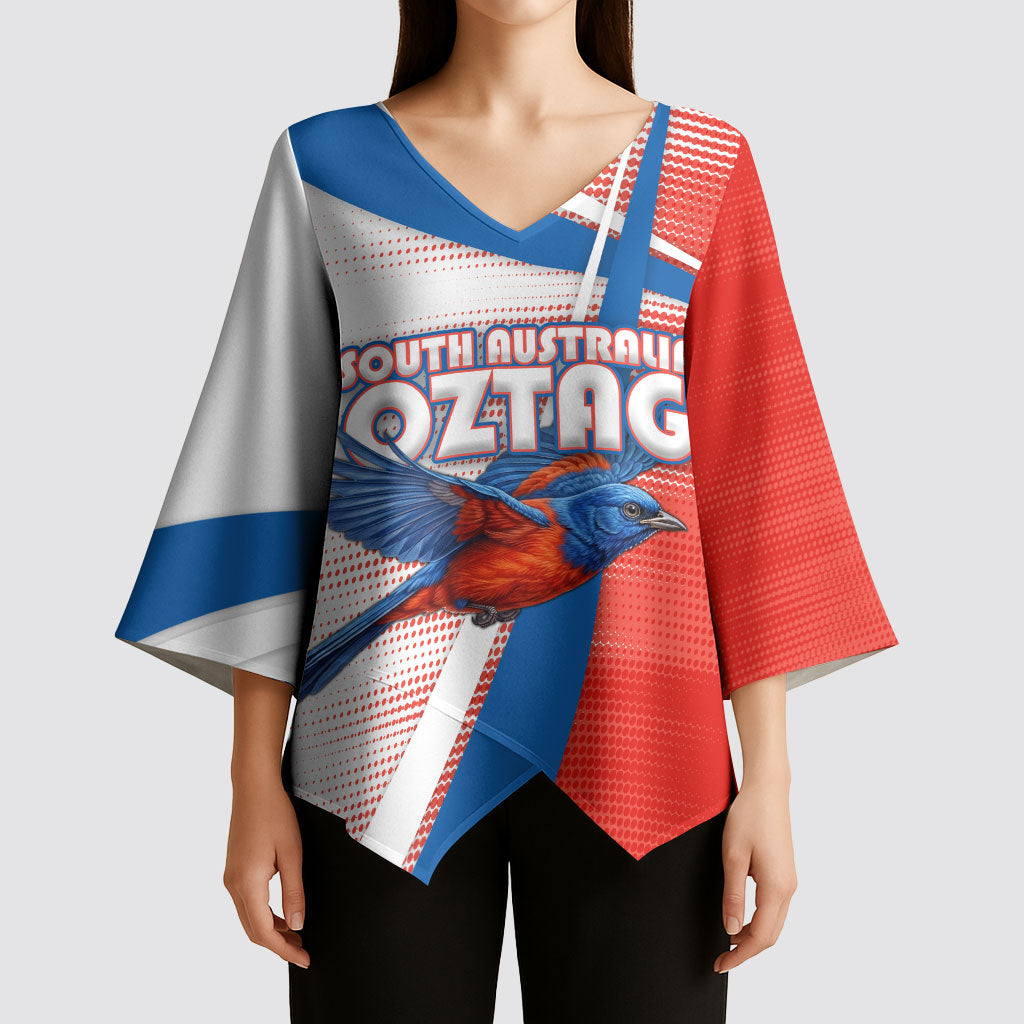 Personalised South Australia Oztag Bird Kimono Sleeve Blouse Australian Tag Rugby Bird Mascot