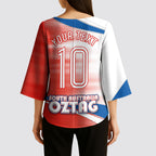 Personalised South Australia Oztag Bird Kimono Sleeve Blouse Australian Tag Rugby Bird Mascot