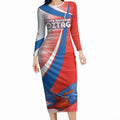 Personalised South Australia Oztag Bird Long Sleeve Bodycon Dress Australian Tag Rugby Bird Mascot