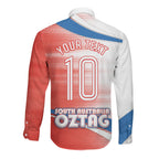 Personalised South Australia Oztag Bird Long Sleeve Button Shirt Australian Tag Rugby Bird Mascot