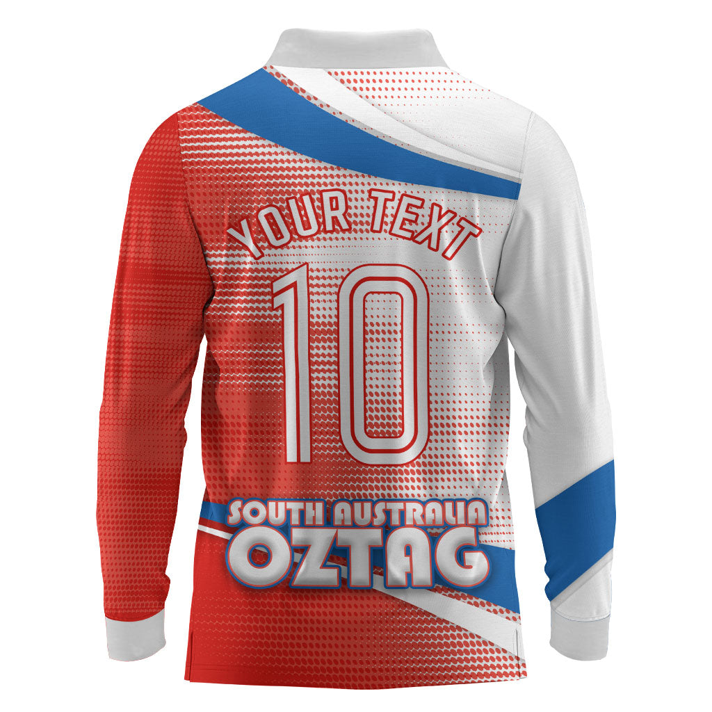 Personalised South Australia Oztag Bird Long Sleeve Polo Shirt Australian Tag Rugby Bird Mascot
