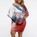 Personalised South Australia Oztag Bird Off Shoulder Short Dress Australian Tag Rugby Bird Mascot