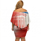 Personalised South Australia Oztag Bird Off Shoulder Short Dress Australian Tag Rugby Bird Mascot