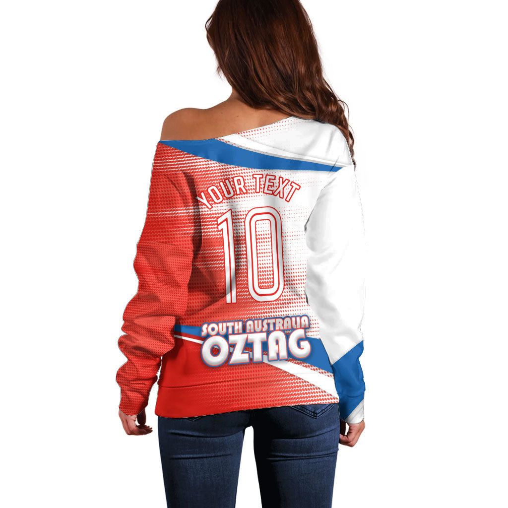 Personalised South Australia Oztag Bird Off Shoulder Sweater Australian Tag Rugby Bird Mascot