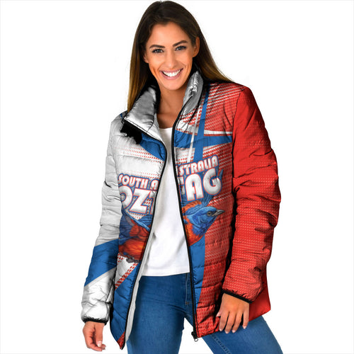 Personalised South Australia Oztag Bird Padded Jacket Australian Tag Rugby Bird Mascot