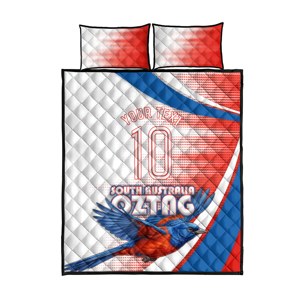 Personalised South Australia Oztag Bird Quilt Bed Set Australian Tag Rugby Bird Mascot