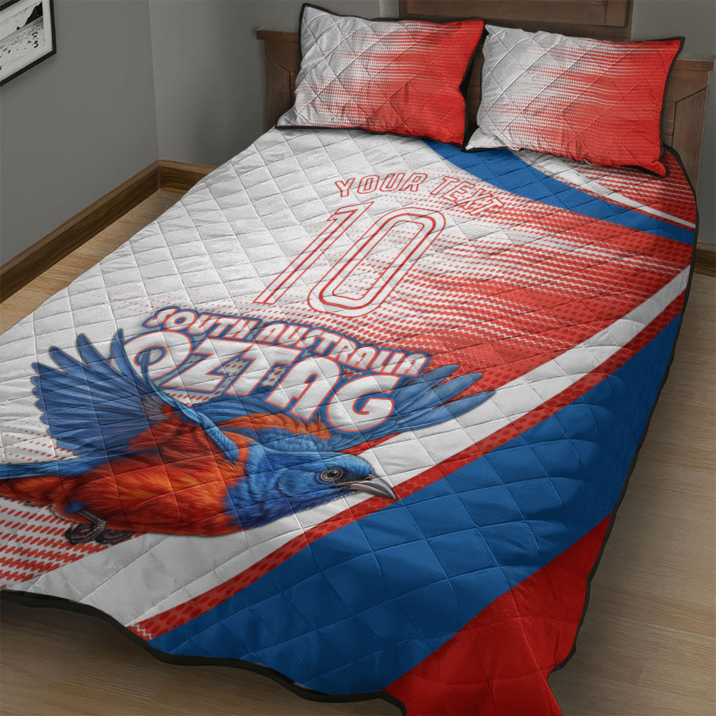 Personalised South Australia Oztag Bird Quilt Bed Set Australian Tag Rugby Bird Mascot