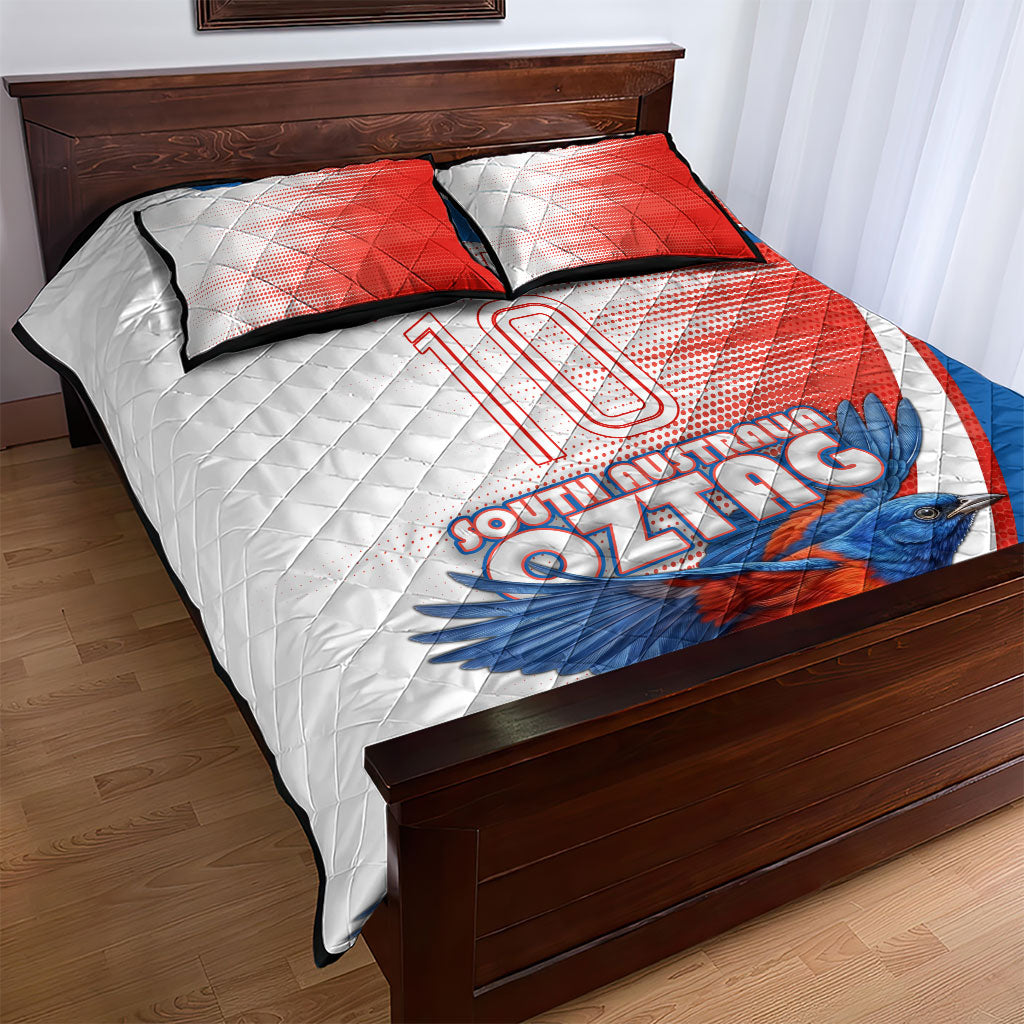 Personalised South Australia Oztag Bird Quilt Bed Set Australian Tag Rugby Bird Mascot