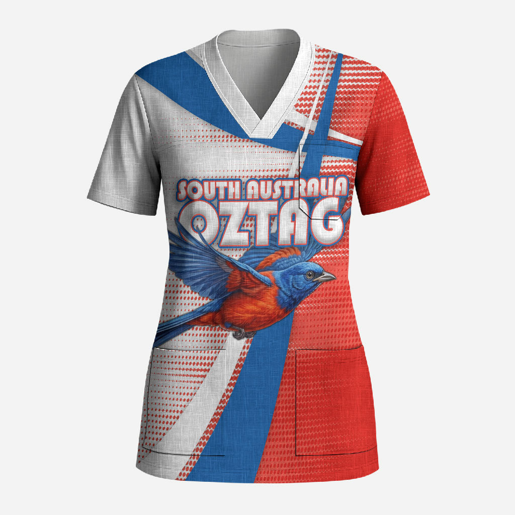 Personalised South Australia Oztag Bird Scrub Top Australian Tag Rugby Bird Mascot