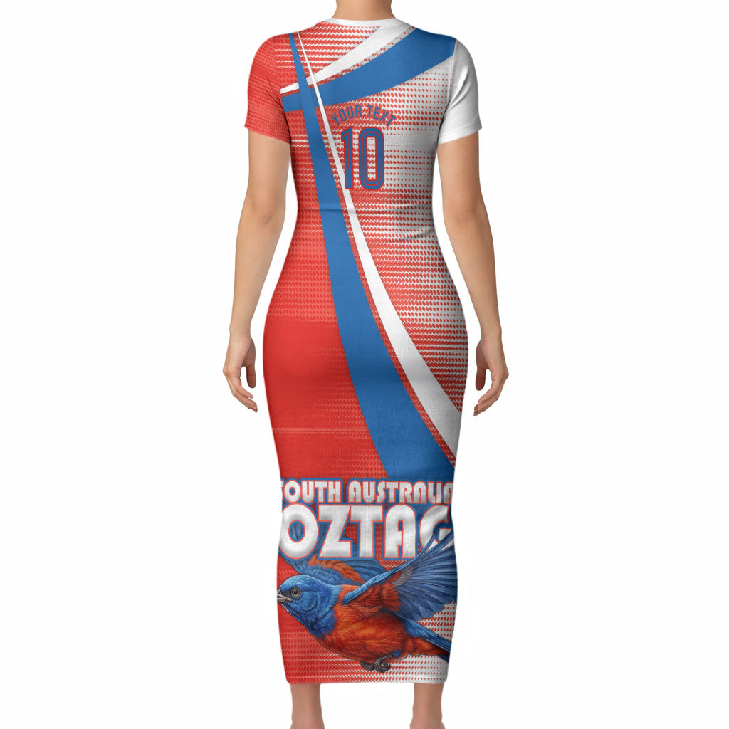 Personalised South Australia Oztag Bird Short Sleeve Bodycon Dress Australian Tag Rugby Bird Mascot