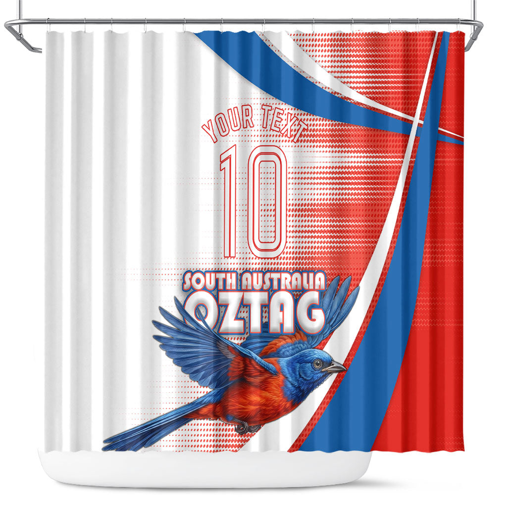 Personalised South Australia Oztag Bird Shower Curtain Australian Tag Rugby Bird Mascot