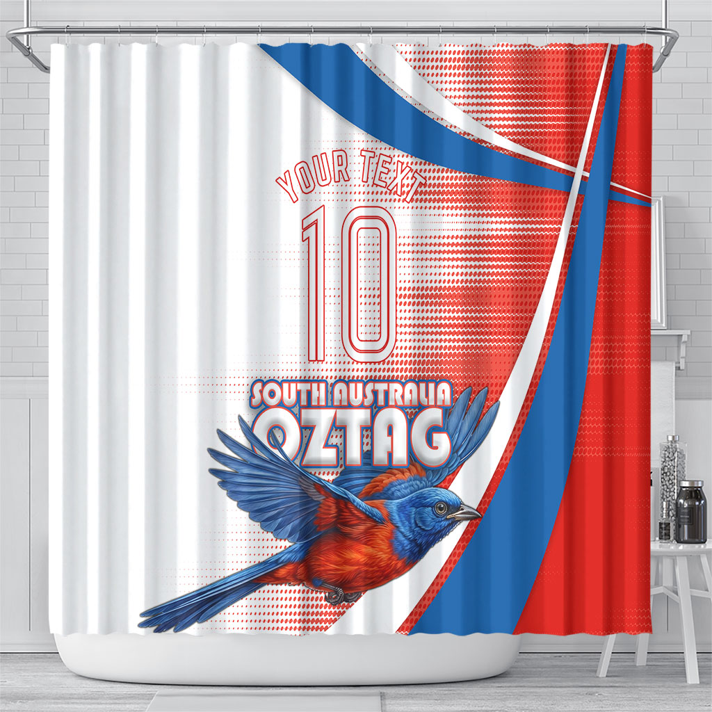 Personalised South Australia Oztag Bird Shower Curtain Australian Tag Rugby Bird Mascot