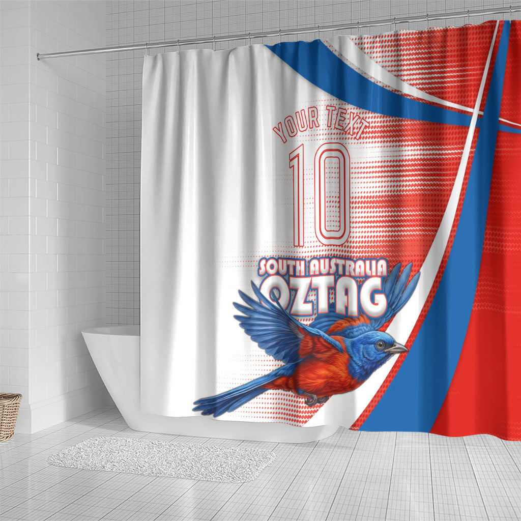 Personalised South Australia Oztag Bird Shower Curtain Australian Tag Rugby Bird Mascot
