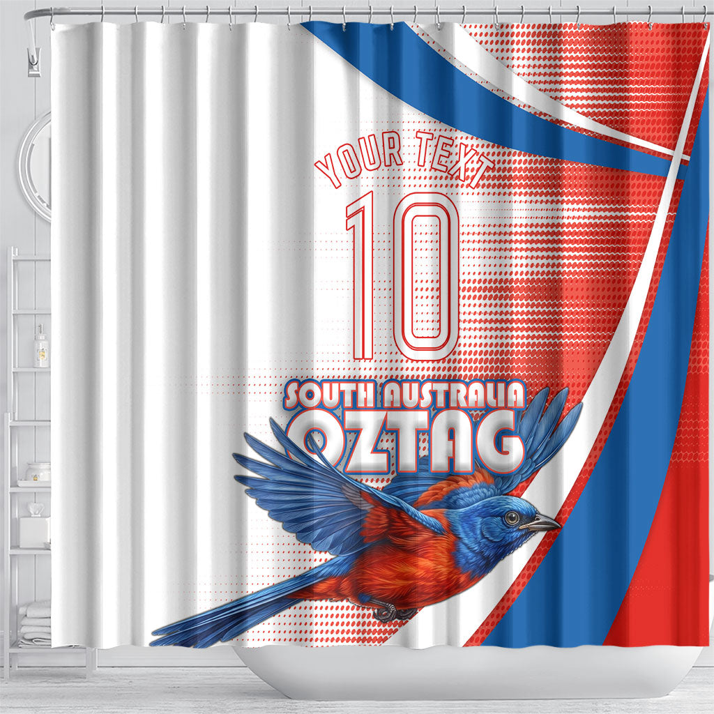 Personalised South Australia Oztag Bird Shower Curtain Australian Tag Rugby Bird Mascot
