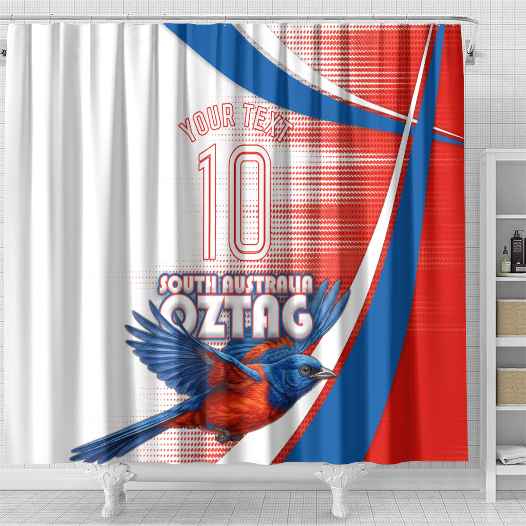 Personalised South Australia Oztag Bird Shower Curtain Australian Tag Rugby Bird Mascot