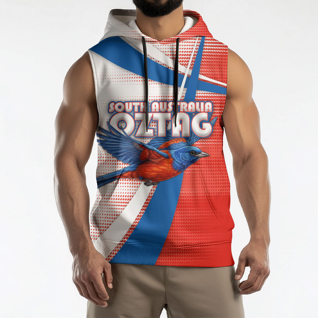 Personalised South Australia Oztag Bird Sleeveless Hoodie Australian Tag Rugby Bird Mascot