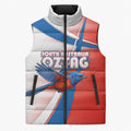 Personalised South Australia Oztag Bird Sleeveless Puffer Jacket Australian Tag Rugby Bird Mascot