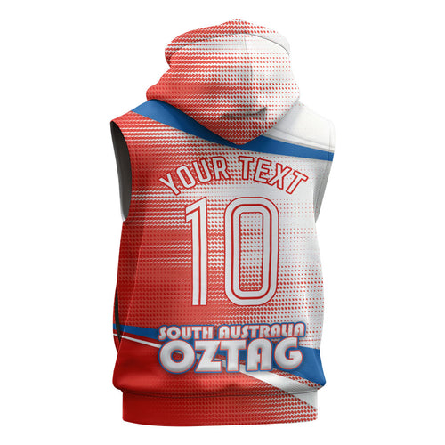 Personalised South Australia Oztag Bird Sleeveless Zip Hoodie Australian Tag Rugby Bird Mascot