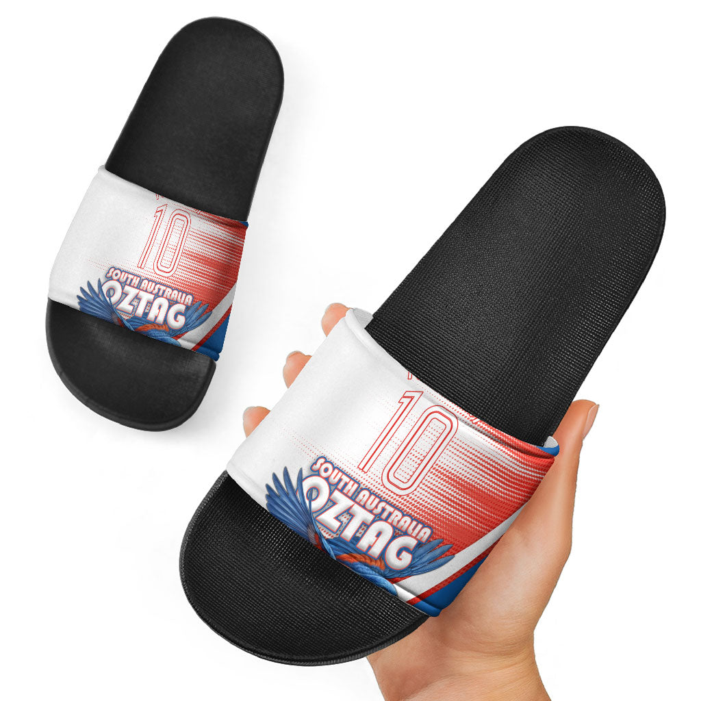 Personalised South Australia Oztag Bird Slide Sandals Australian Tag Rugby Bird Mascot
