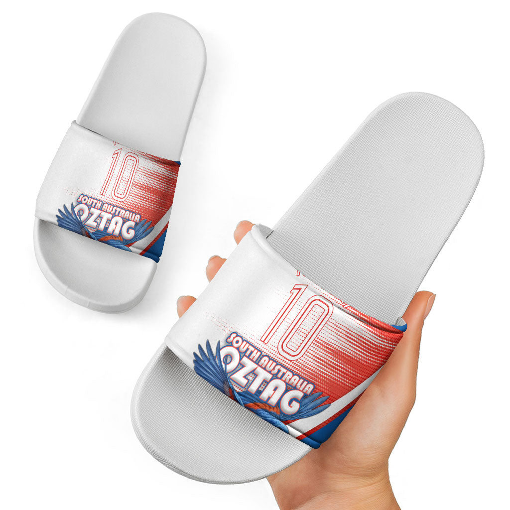 Personalised South Australia Oztag Bird Slide Sandals Australian Tag Rugby Bird Mascot