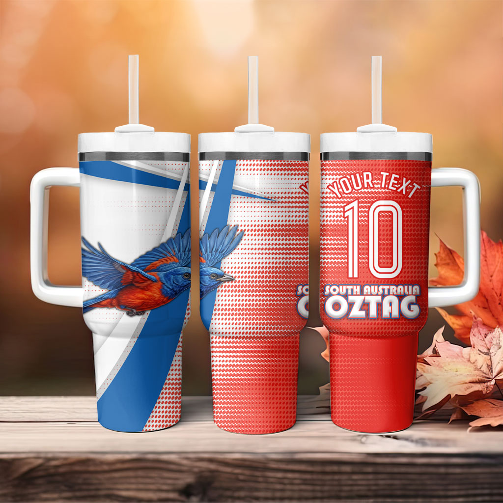 Personalised South Australia Oztag Bird Tumbler With Handle Australian Tag Rugby Bird Mascot