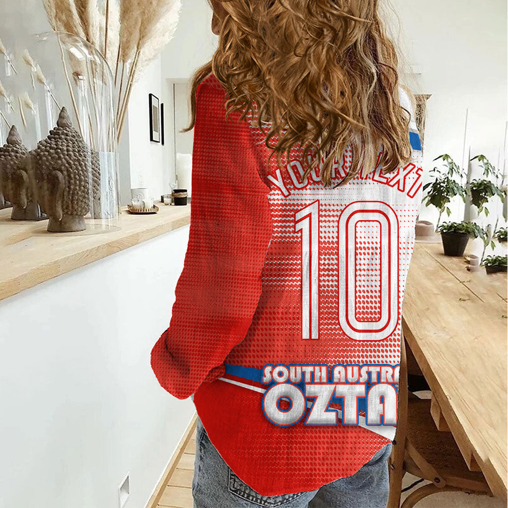 Personalised South Australia Oztag Bird Women Casual Shirt Australian Tag Rugby Bird Mascot