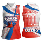 Personalised South Australia Oztag Bird Women Sleeveless Polo Shirt Australian Tag Rugby Bird Mascot