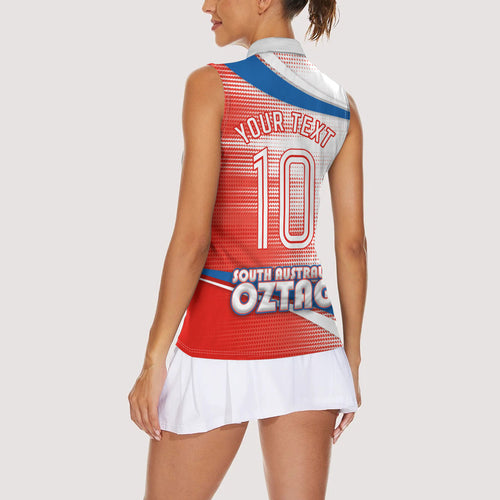 Personalised South Australia Oztag Bird Women Sleeveless Polo Shirt Australian Tag Rugby Bird Mascot