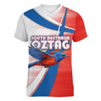 Personalised South Australia Oztag Bird Women V-Neck T-Shirt Australian Tag Rugby Bird Mascot