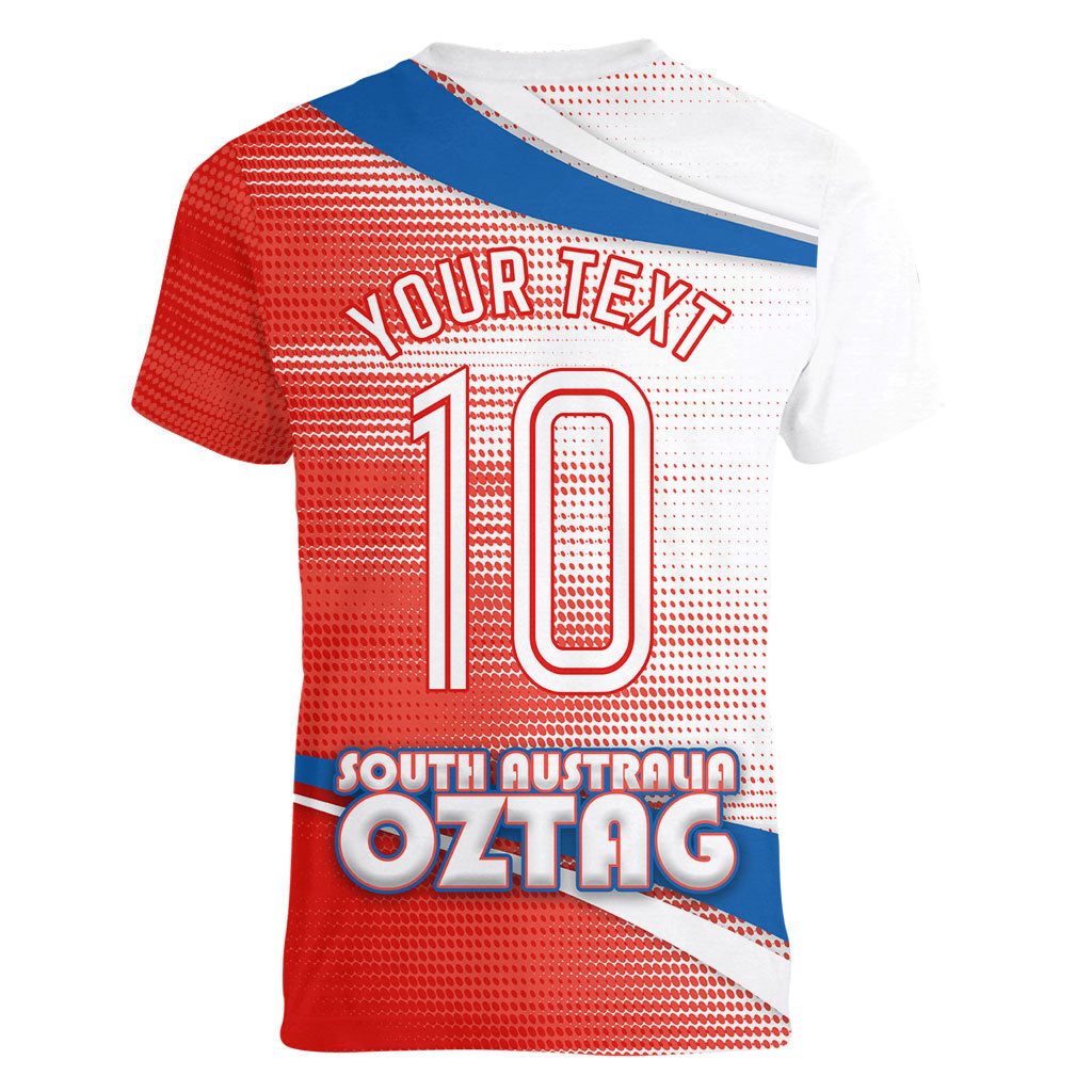 Personalised South Australia Oztag Bird Women V-Neck T-Shirt Australian Tag Rugby Bird Mascot