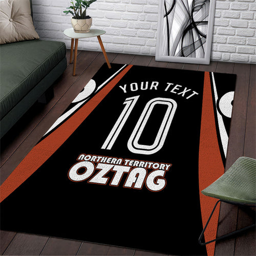 Personalised Northern Territory Oztag Area Rug Aboriginal Dot Art Australian Sports