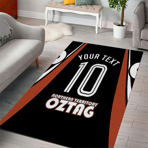 Personalised Northern Territory Oztag Area Rug Aboriginal Dot Art Australian Sports