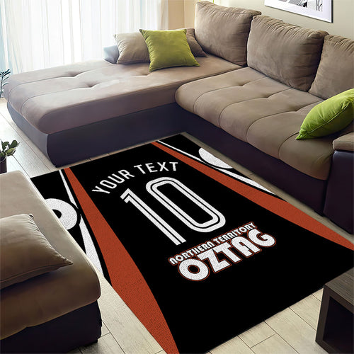 Personalised Northern Territory Oztag Area Rug Aboriginal Dot Art Australian Sports