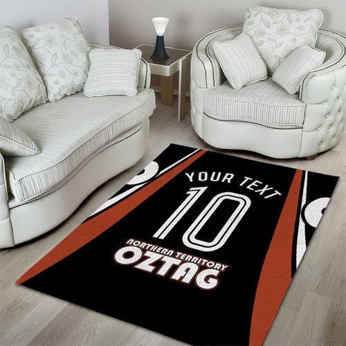 Personalised Northern Territory Oztag Area Rug Aboriginal Dot Art Australian Sports