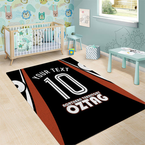Personalised Northern Territory Oztag Area Rug Aboriginal Dot Art Australian Sports
