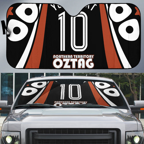 Personalised Northern Territory Oztag Auto Sun Shade Aboriginal Dot Art Australian Sports