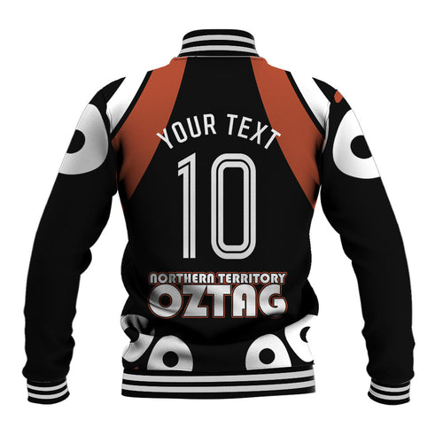 Personalised Northern Territory Oztag Baseball Jacket Aboriginal Dot Art Australian Sports