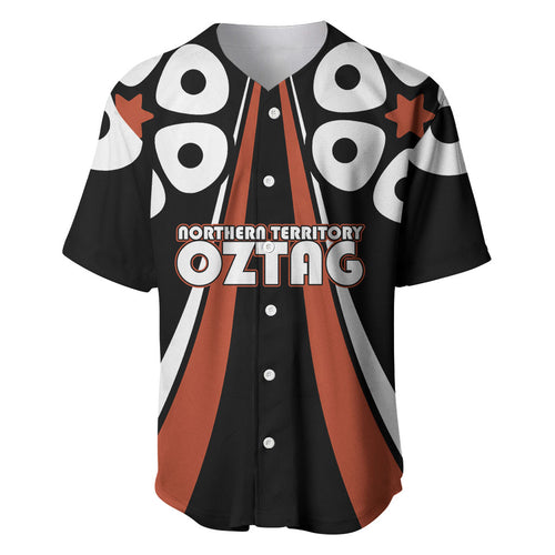 Personalised Northern Territory Oztag Baseball Jersey Aboriginal Dot Art Australian Sports