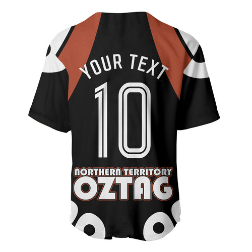 Personalised Northern Territory Oztag Baseball Jersey Aboriginal Dot Art Australian Sports