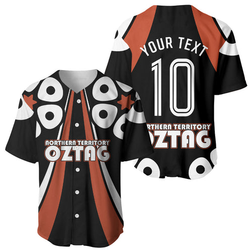 Personalised Northern Territory Oztag Baseball Jersey Aboriginal Dot Art Australian Sports